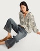 image 1 of F&F Paisley Print V Neck Blouse in Multi Black White