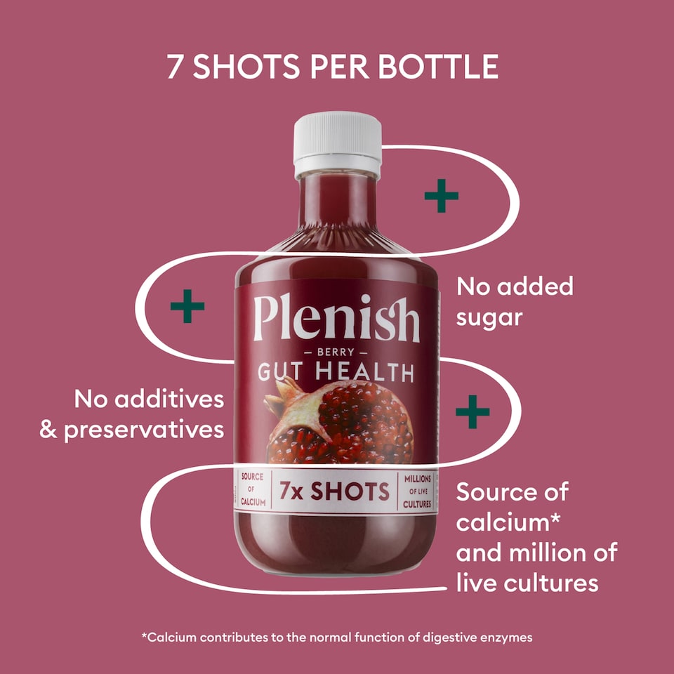 image 1 of Plenish Berry Gut Health Dosing Bottle 7x Shots 420ml