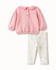 image 2 of F&F Baby 2-Piece Cotton Rich Set in Pink