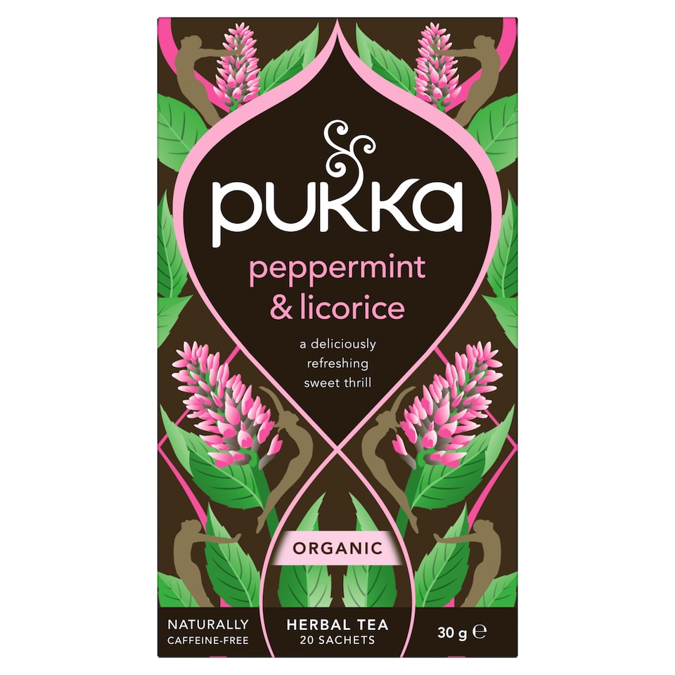 Pukka Organic Peppermint & Licorice Mint Tea 20 Herbal Tea Bags 30g
