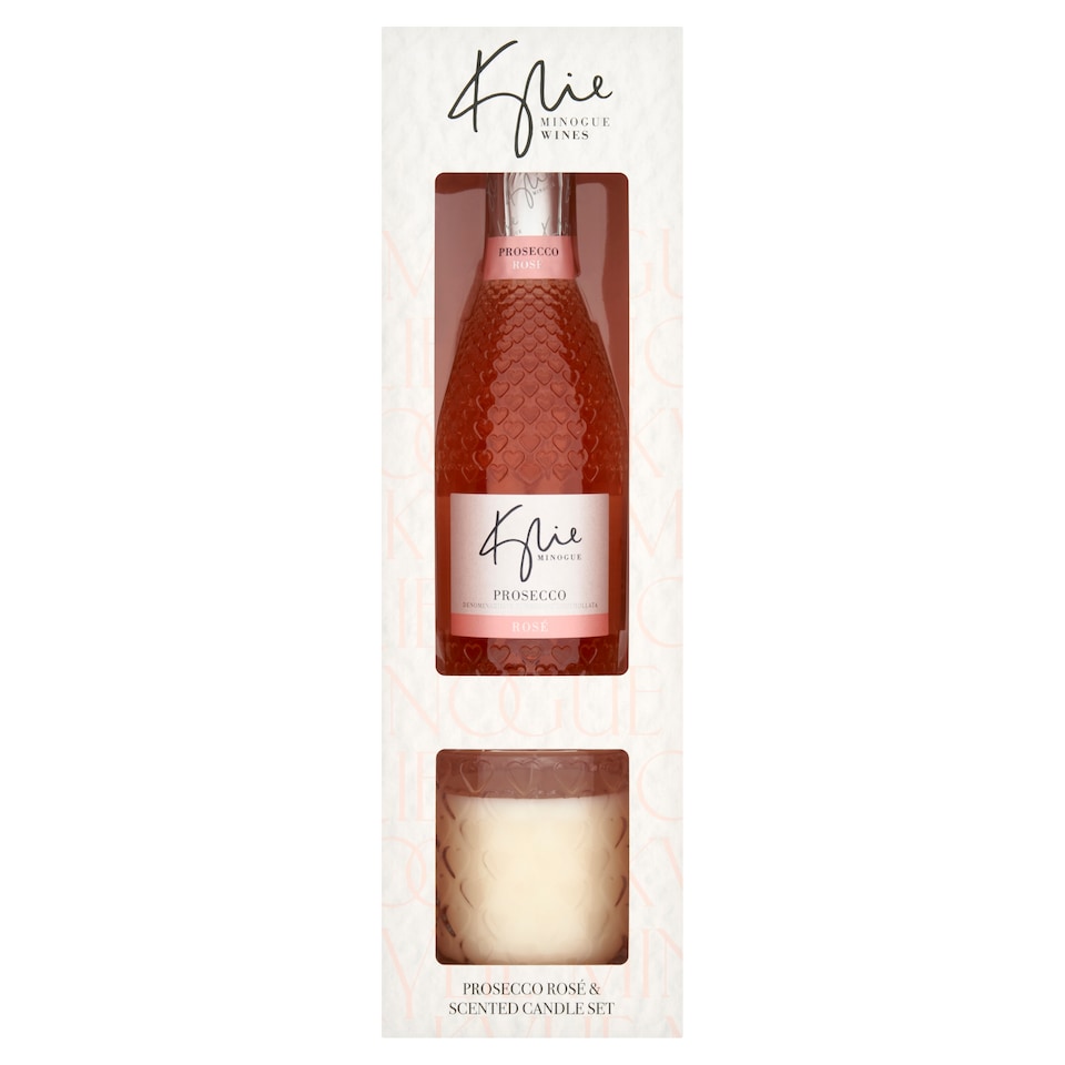 Kylie Minogue Wines Prosecco Rose and Scented Candle Gift Set 20cl
