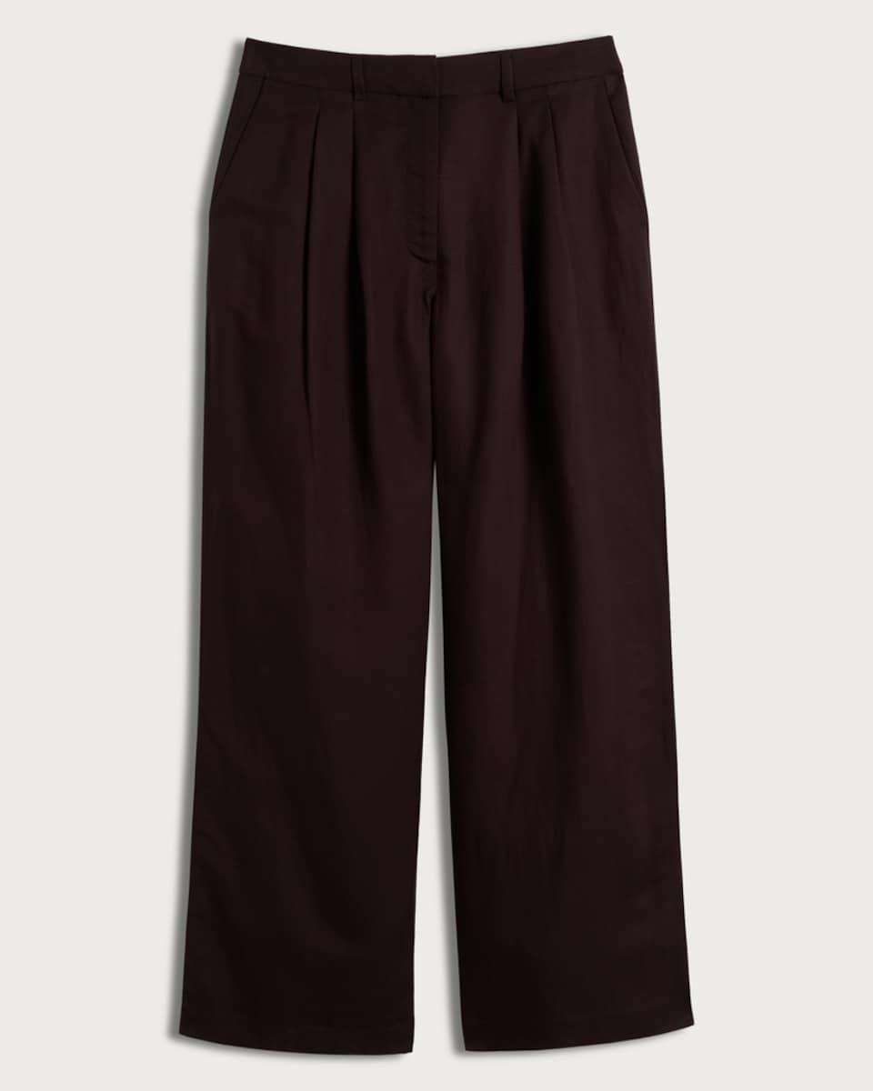 image 1 of F&F Double Pleat Wide Leg Trousers in Brown