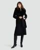 image 2 of F&F Faux Fur Collar Belted Formal Coat in Black