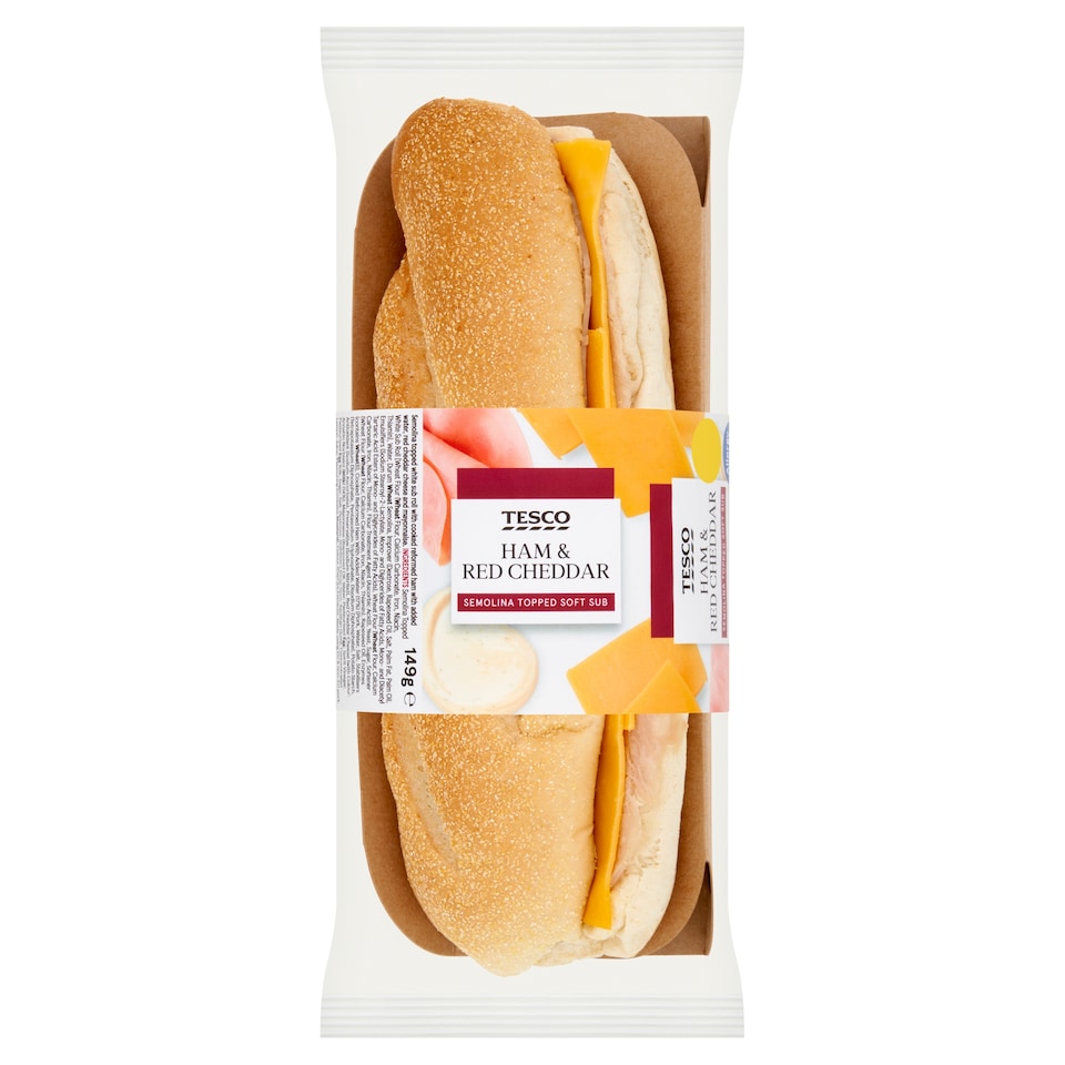 Tesco Ham & Red Cheddar Sub 149G