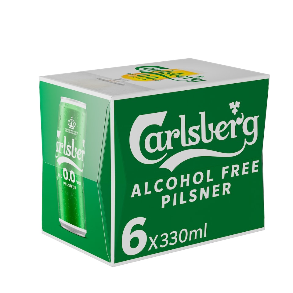 CARLSBERG 0.0 ALCOHOL FREE BEER PILSNER 6X330ML