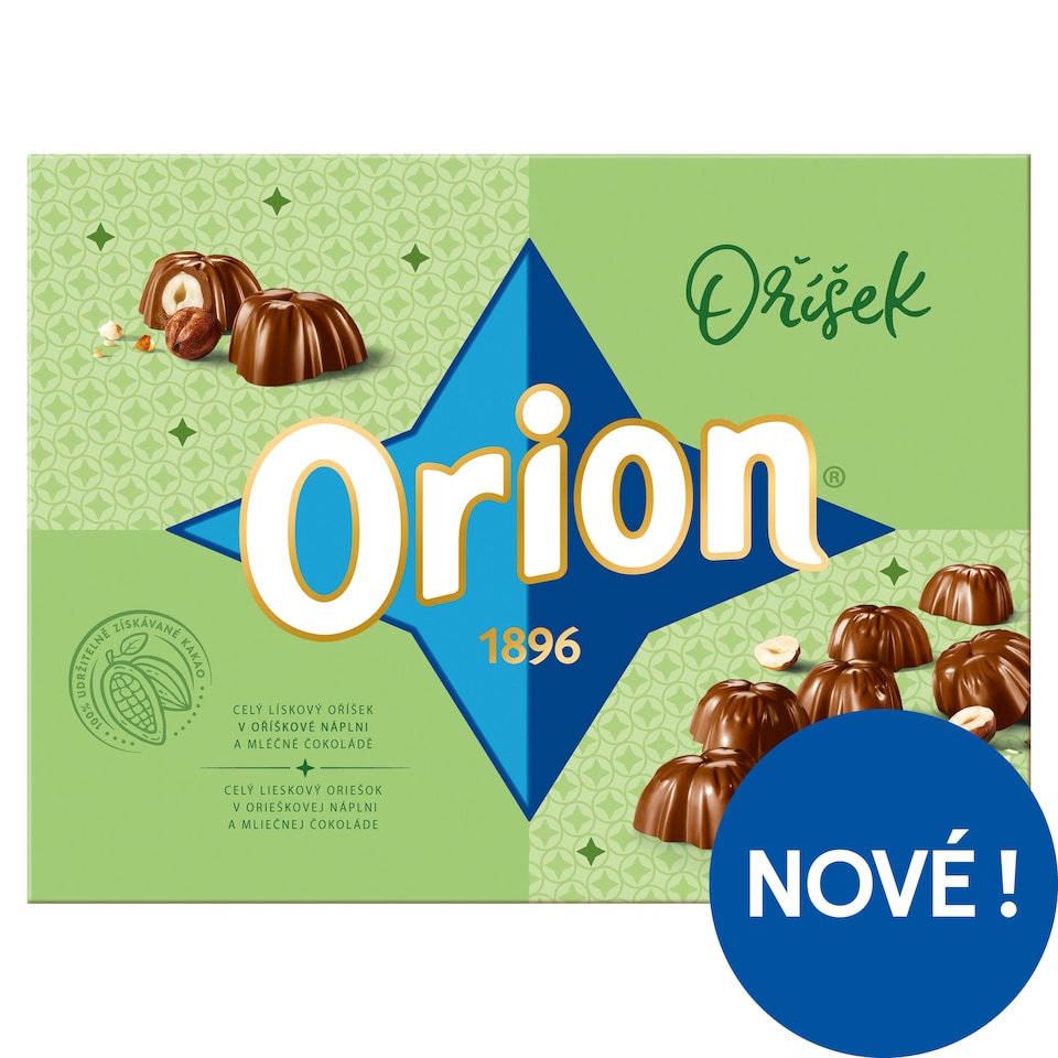 ORION Nut Pralines with Whole Hazelnut in Hazelnut Filling and Milk Chocolate 147g