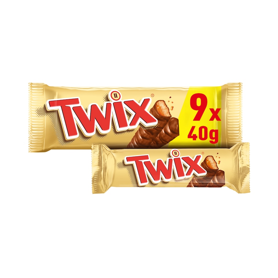 Twix Caramel & Milk Chocolate Fingers Biscuit Twin Bars 9 x 40g
