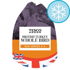 Tesco British Frozen Mini Basted Whole Turkey Bird 2Kg - 2.599Kg