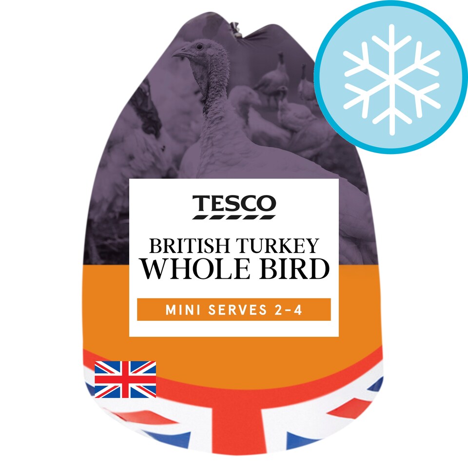 Tesco British Frozen Mini Basted Whole Turkey Bird 2Kg - 2.599Kg