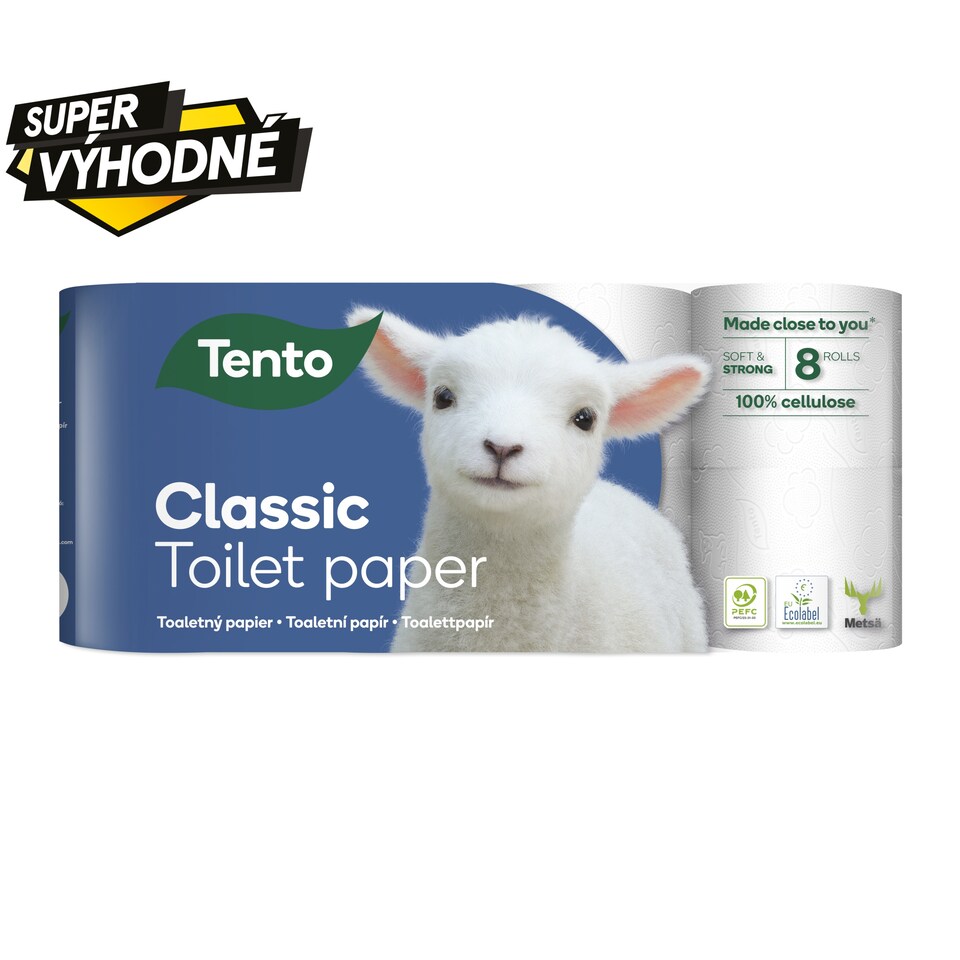 Tento Classic toaletní papír 3 vrstvy 8 rolí