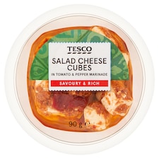 Tesco sajtkockák paradicsomos és csípős paprikás marinádban 90 g