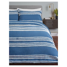 FOX & IVY NAVY TUFTED DUVET SET KING SIZE