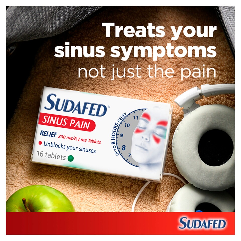 image 1 of Sudafed Sinus Pain Relief Tablets - Ibuprofen, Phenylephrine Hydrochloride 16s