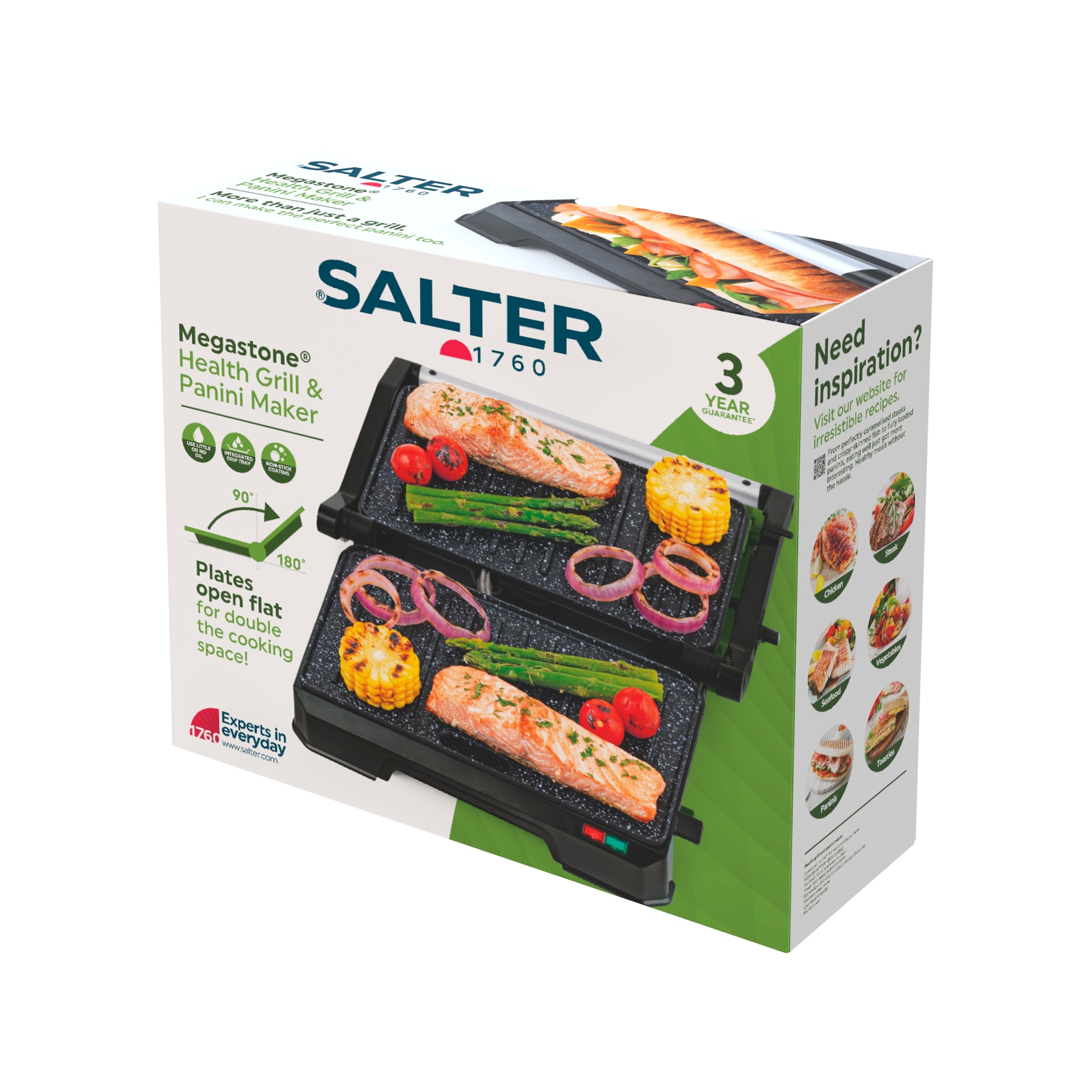 George Salter EK5856 Small Megastone Health Grill - Steel Grey