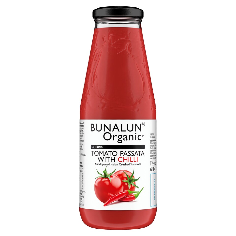 Bunalun Organic Tomato Passata With Chilli 680G
