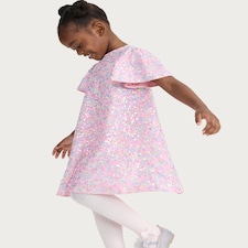 F&F Girls Sequin Embellished Short Sleeved Dress in Multi