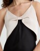 image 2 of The F&F Edit Satin Bow Detail Strappy Slip Dress in Black
