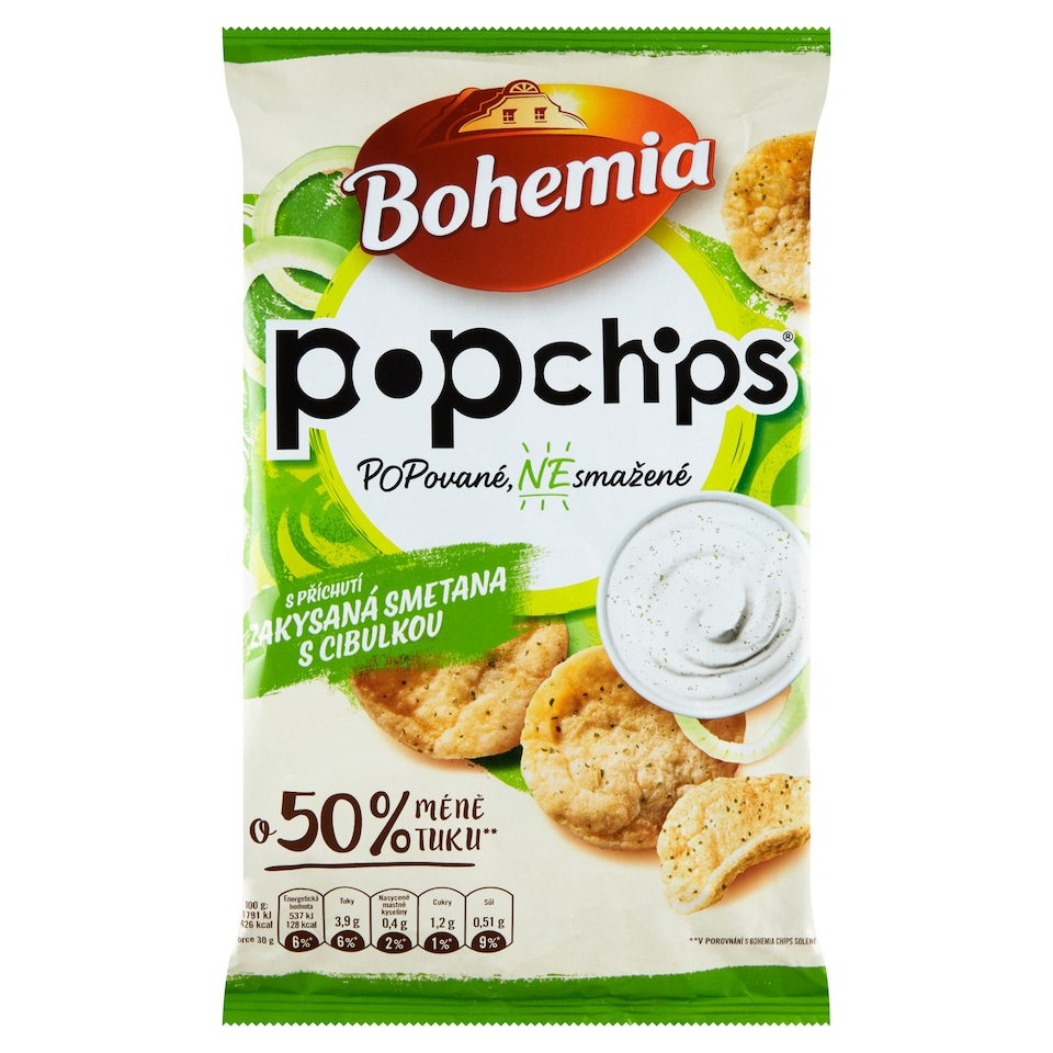 Bohemia Popchips S příchutí zakysaná smetana s cibulkou 65g