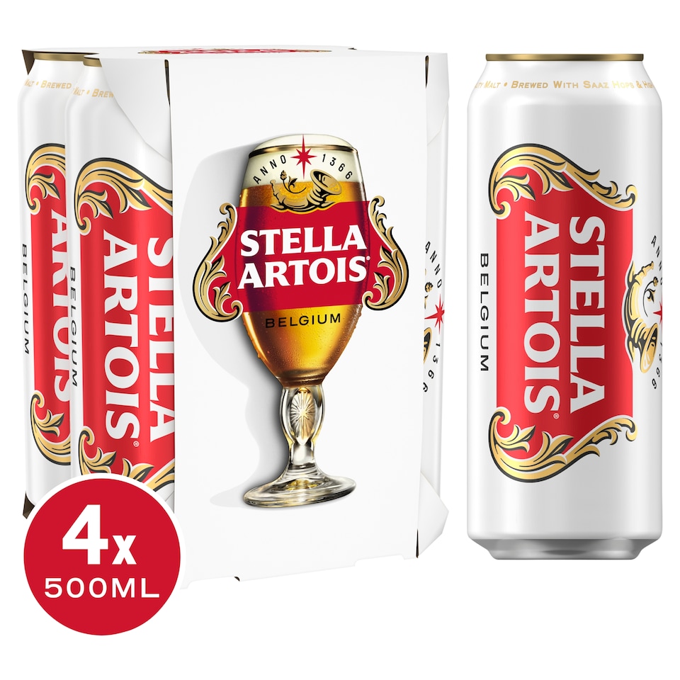 Stella Artois Premium Lager 4x500ml 