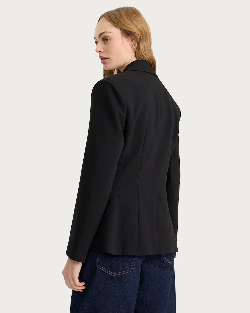 image 1 of F&F Double Breasted Fitted Blazer in Black