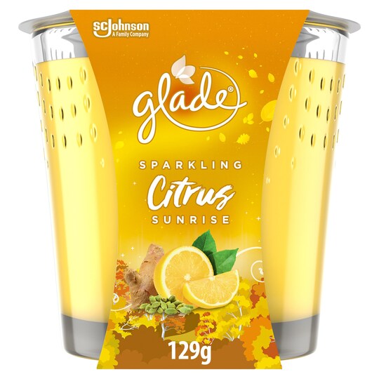 Glade Candle Sparkling Citrus Sunrise 129G Tesco Groceries