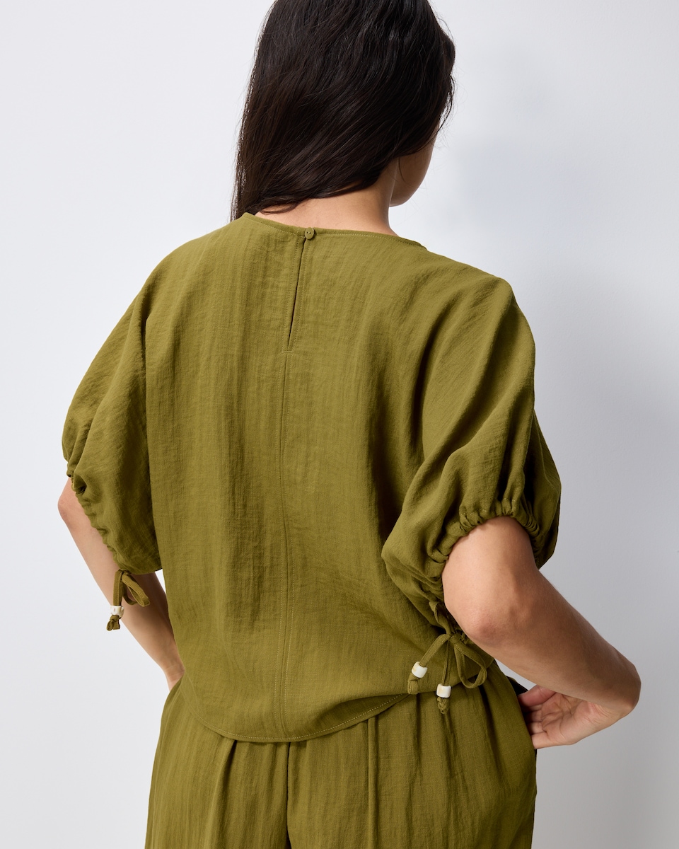 image 1 of F&F Textured Batwing Top in Olive