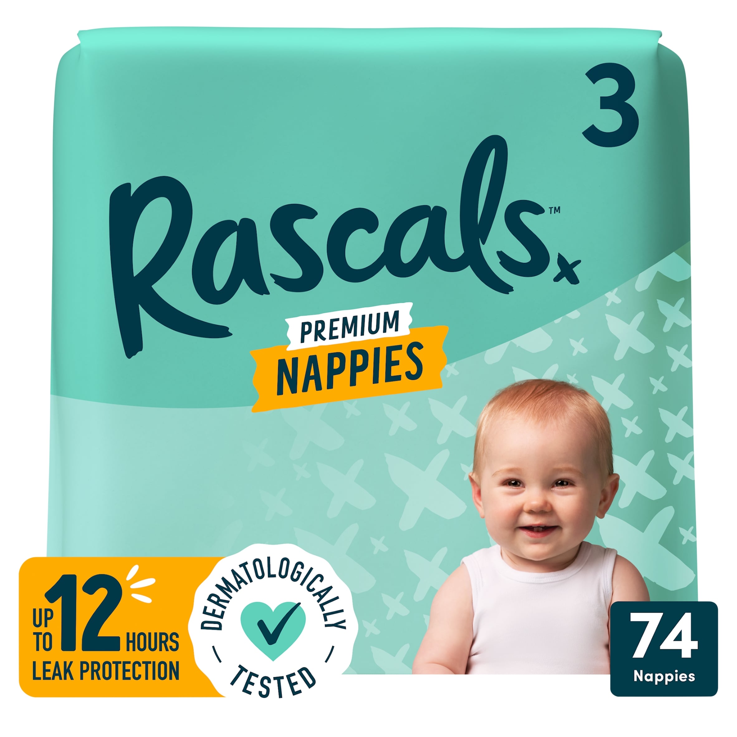 Rascal + Friends Premium Nappies Size 3, Jumbo 74 Pack