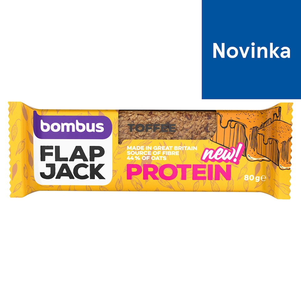 Bombus Flapjack Protein Oat Bar with Toffee Flavor 80 g