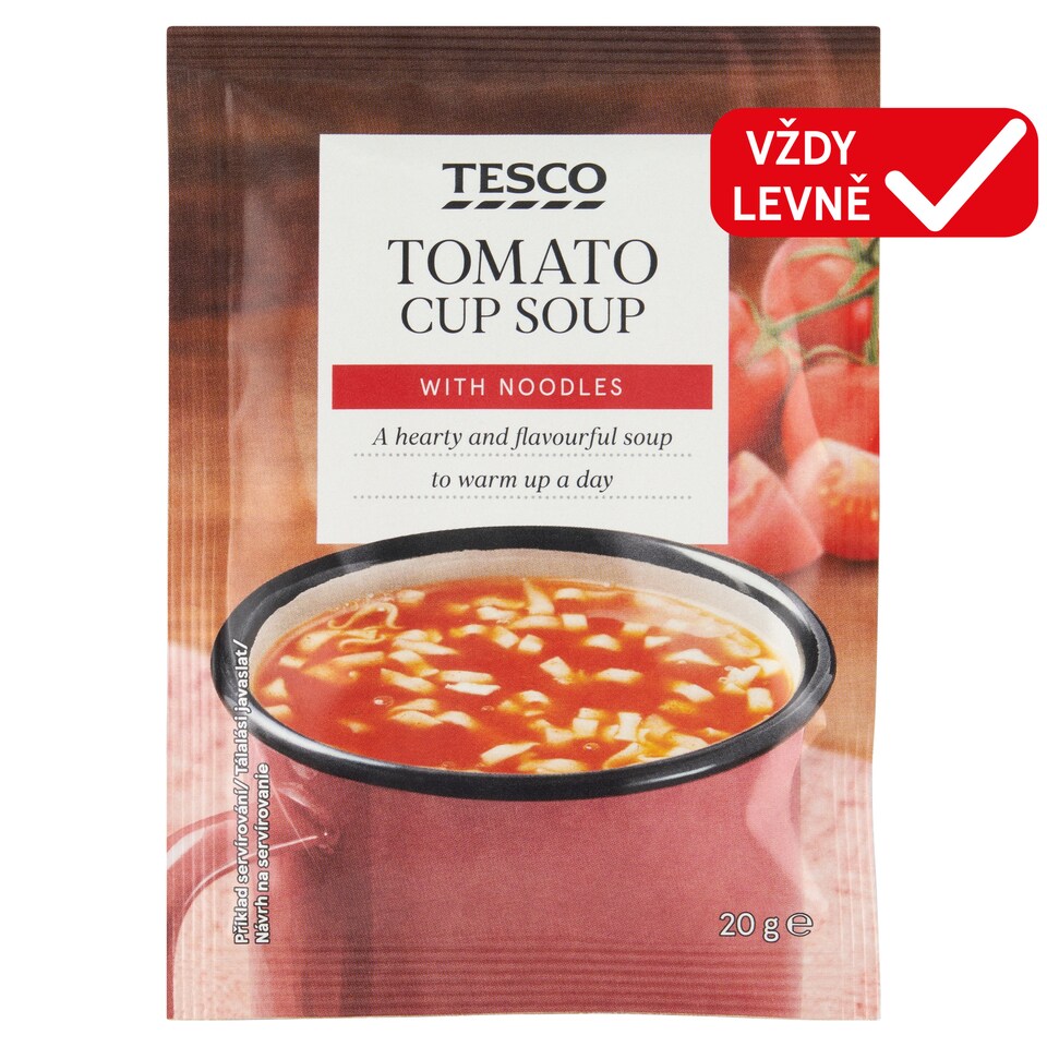 Tesco Instantní rajčatová polévka s těstovinami 20g