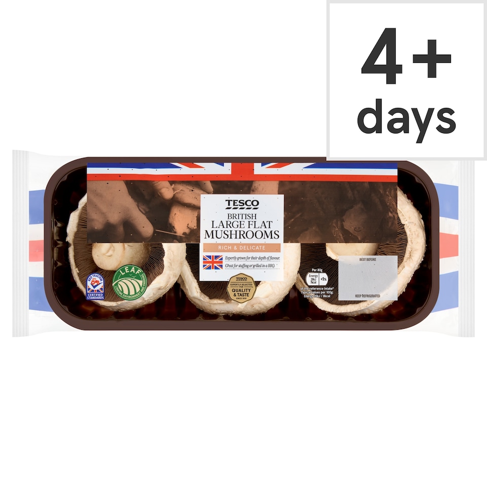 Tesco Large Flat Mushrooms 250G