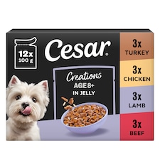 CESAR Senior 8+ Dog Pouches Creations in Jelly 12x100g