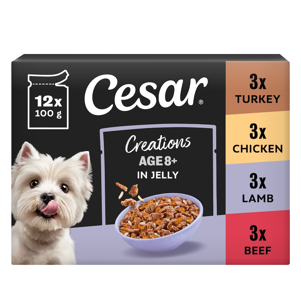 image 1 of CESAR Senior 8+ Dog Pouches Creations in Jelly 12x100g
