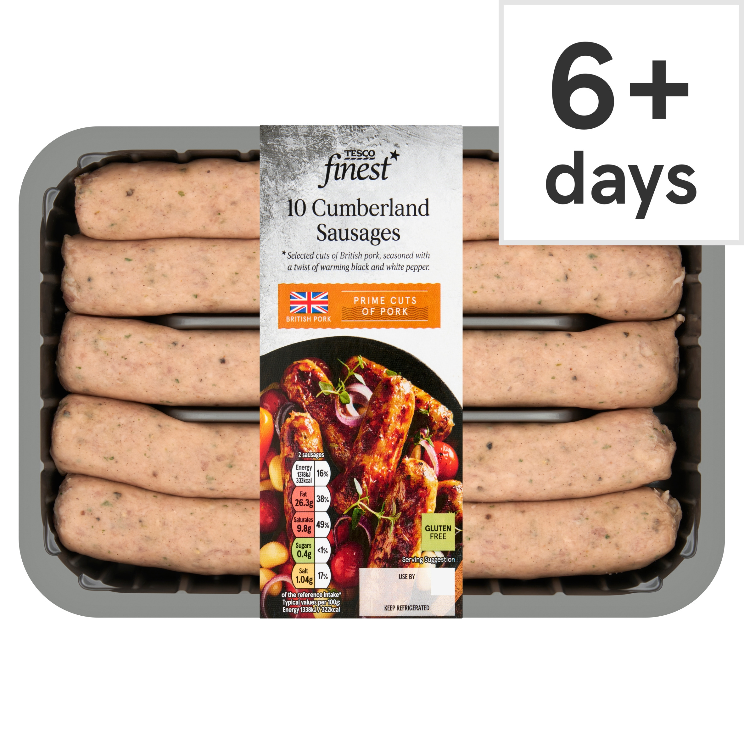 Tesco Finest British 10 Cumberland Sausages 667G