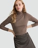 image 1 of F&F Ribbed Roll Neck Long Sleeved Top in Mink