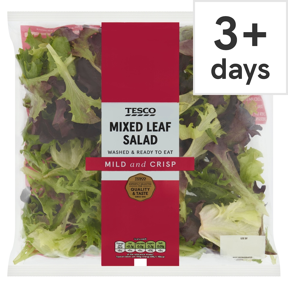 image 1 of Tesco Mixed Leaf Salad 120G