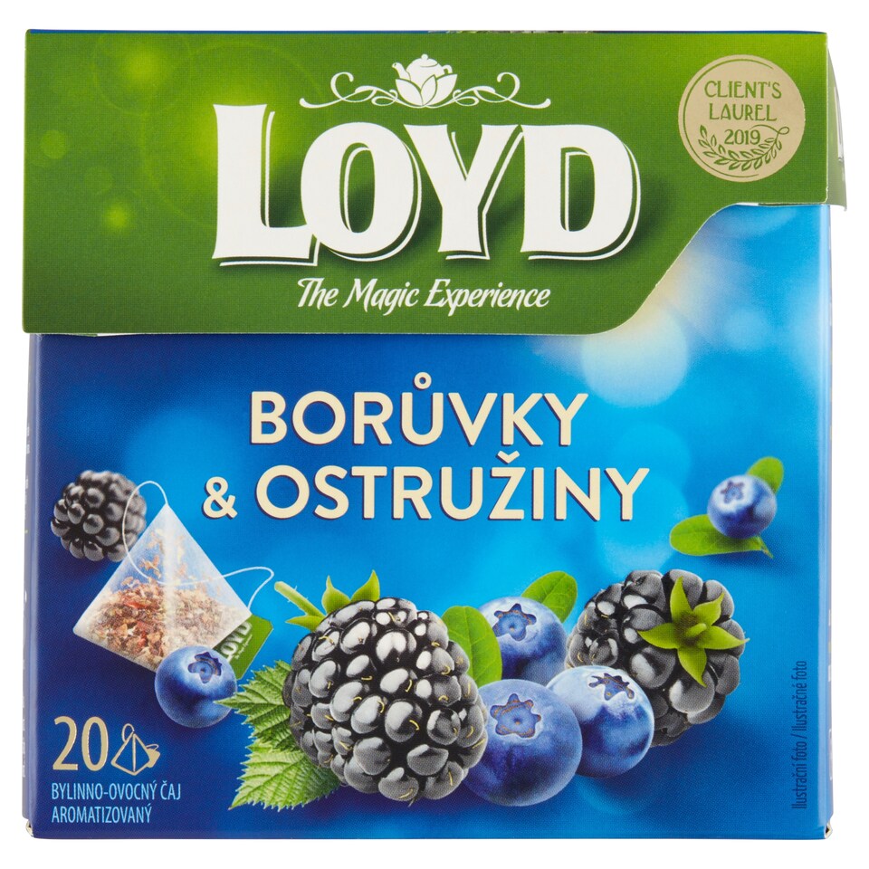 Loyd Bylinno-ovocný čaj aromatizovaný s príchuťou čučoriedky a ostružiny 20 x 2 g (40 g)