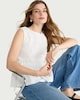 image 1 of F&F Shirred Tie Side Sleeveless Top in White