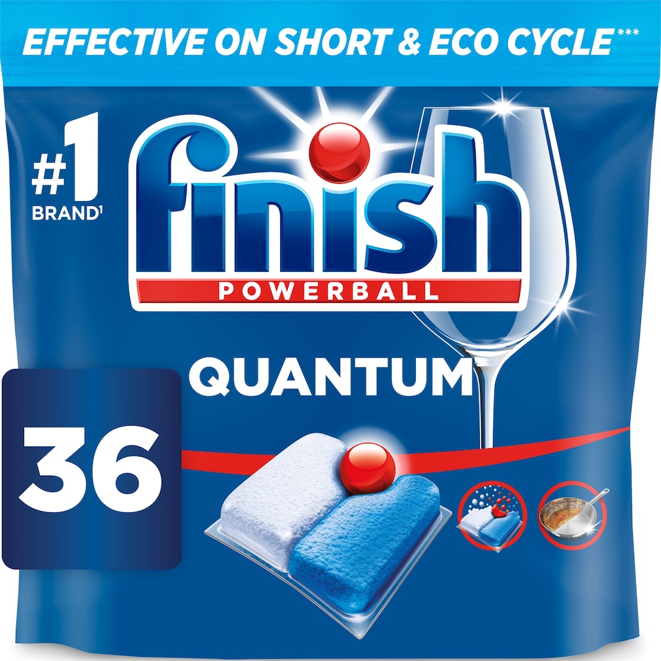image 1 of Finish Powerball Quantum All In One Dishwasher 36 Dishwasher Tablets 374.4g