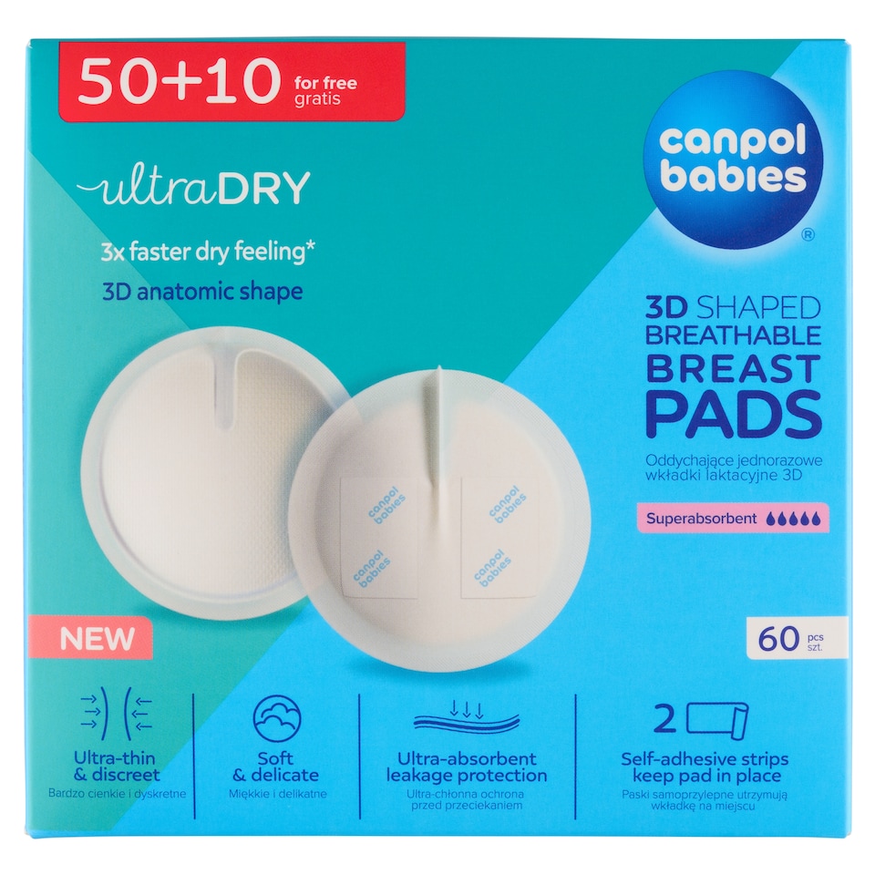 Canpol babies 3D Shaped Breathable Disposable Breast Pads 60 pcs
