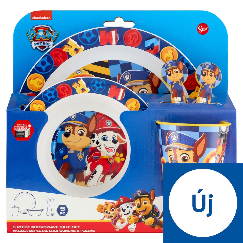 Stor PAW Patrol 5-Piece Microwave-Safe Dinner Set