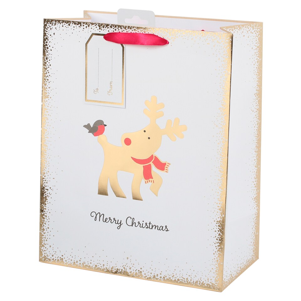 Tesco Gold Reindeer Large Bag