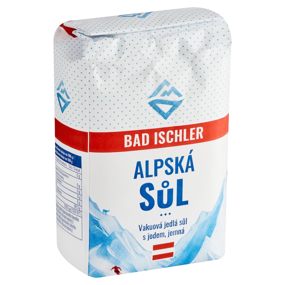 Bad Ischler alpská vakuová jedlá sůl s jodem, jemná 1kg