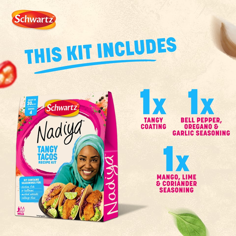image 1 of Schwartz Nadiya Tangy Tacos Recipe Kit 70g