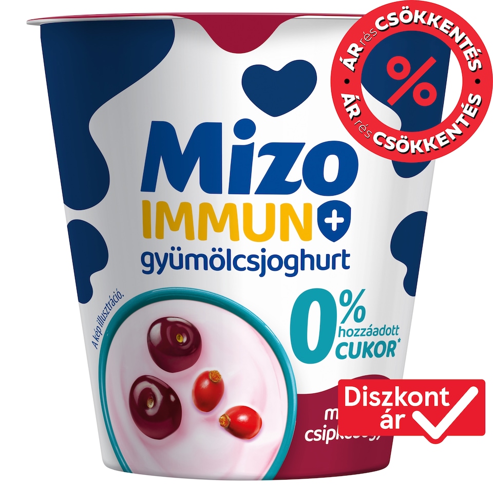 Mizo Immuno+ meggyes-csipkebogyós laktózmentes gyümölcsjoghurt 125 g