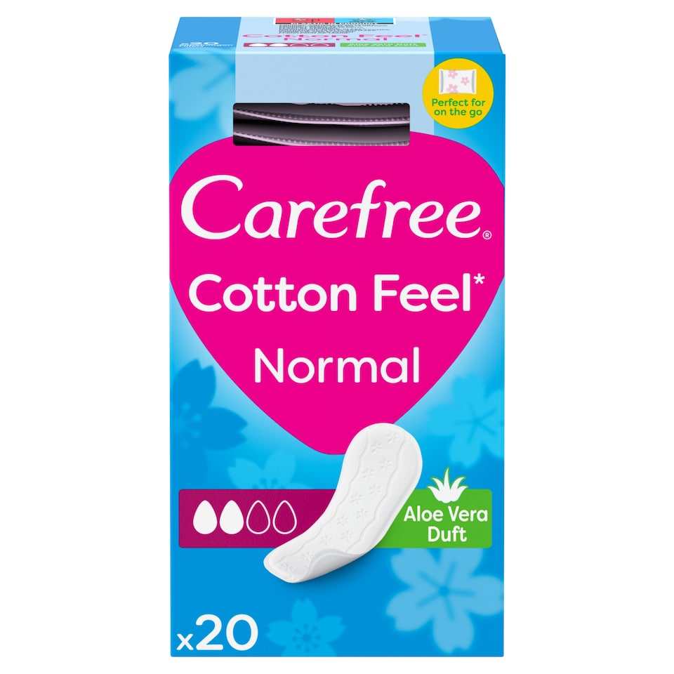 image 1 of Carefree Breathable Aloe Panty Liners 20 Pack