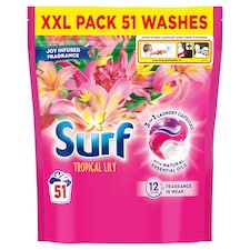 Surf Tropical Lily Laundry Washing Capsules 51 Washes 882g
