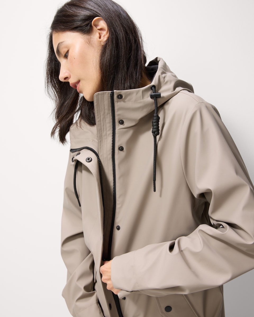 image 1 of F&F Rubberised Raincoat in Neutral