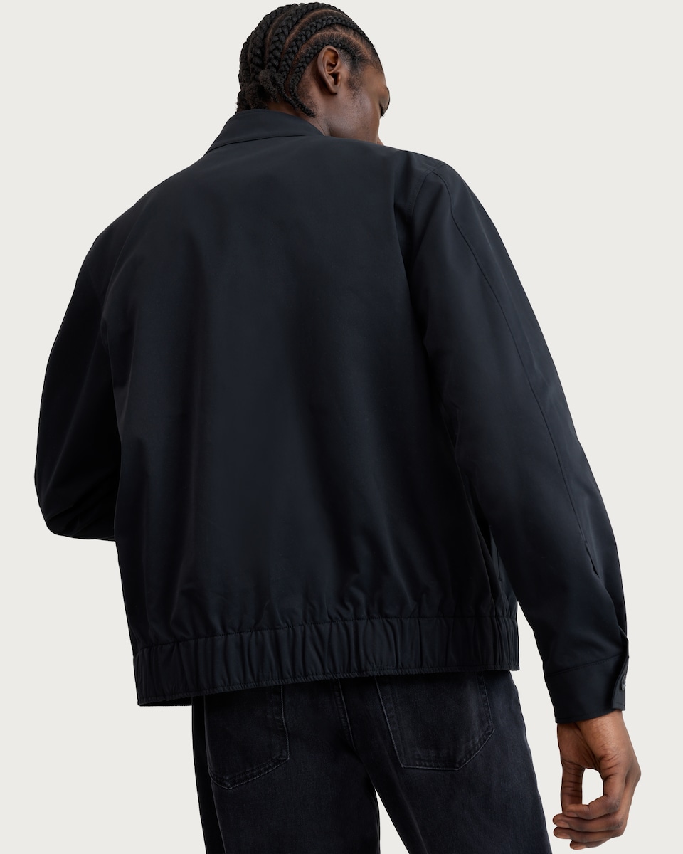 image 1 of F&F Funnel Neck Zip Up Harrington Jacket in Black