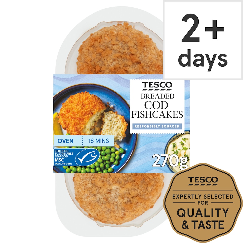 Tesco 2 Cod Fishcakes 270G