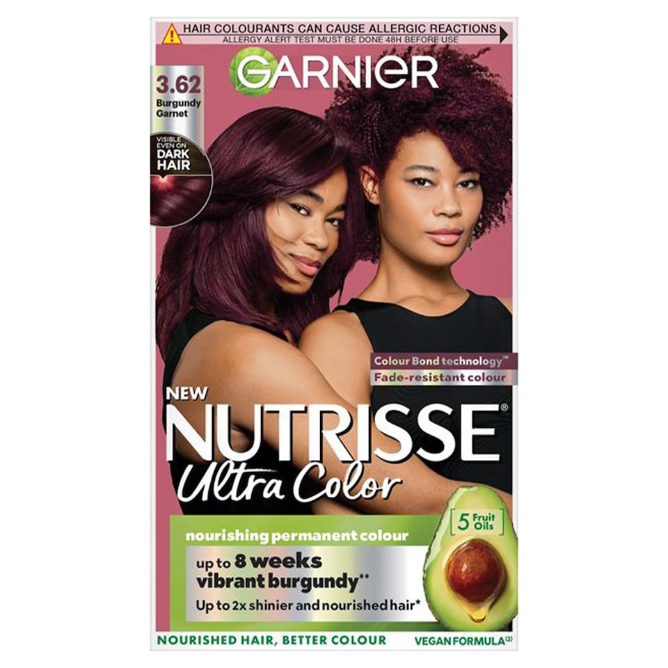 image 1 of Garnier Nutrisse Ultra Colour 3.62 Burgundy Garnet Permanent Hair Dye